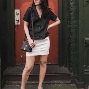 Women White Denim Pencil  Skirt